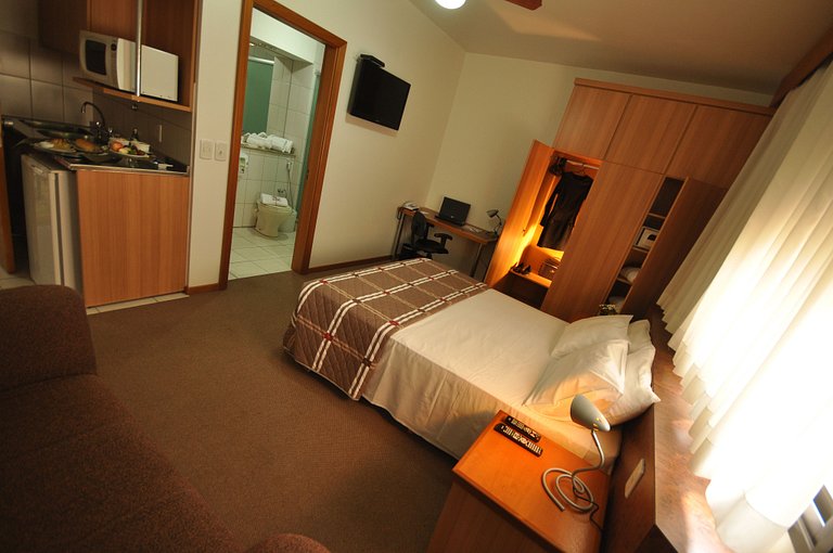 Studio flats with a double bed