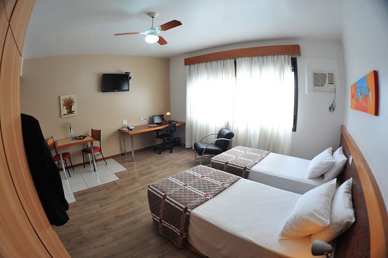 Studio flats with single beds