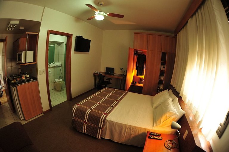 Studio flats with a double bed